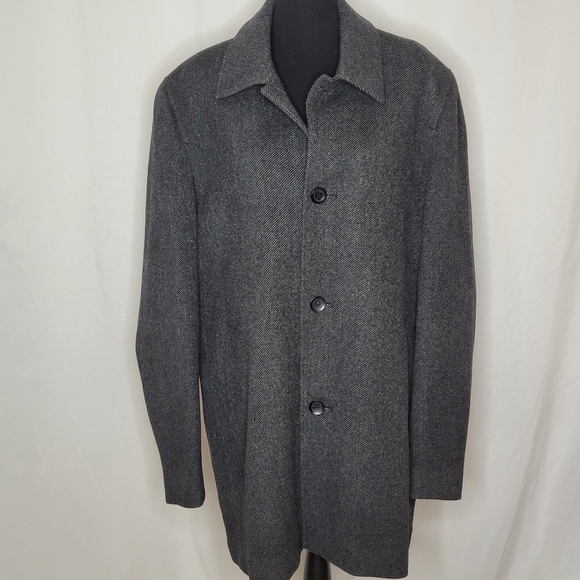Kenneth Cole New York Other - Kenneth Cole New York Men's Single Breasted Grey Wool Blend Topcoat - Size XXL